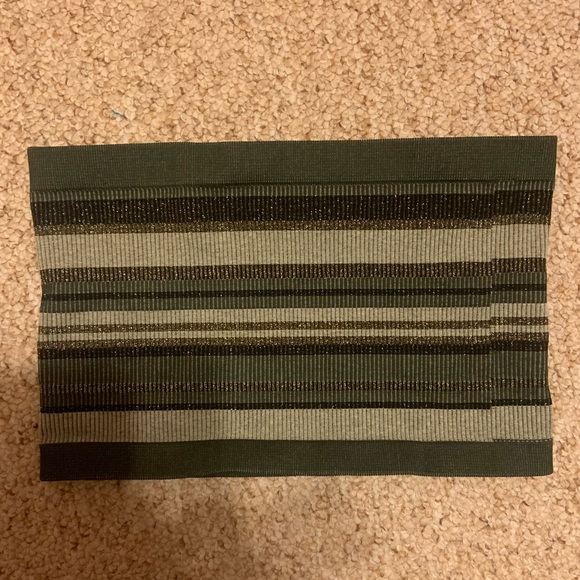 Olive Striped Tube Top - Picture 2 of 4